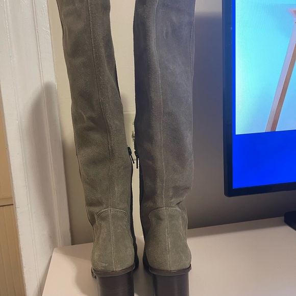 Green Suede Leather Lucky Brand Tall Boots Size 7 - Picture 12 of 12